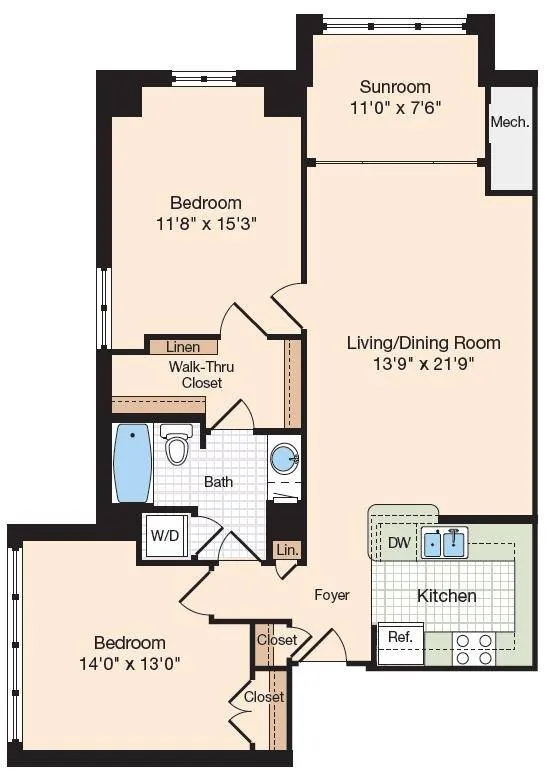 Floor Plan 24 | Old Town Alexandria Apartments | Meridian at Eisenhower Station