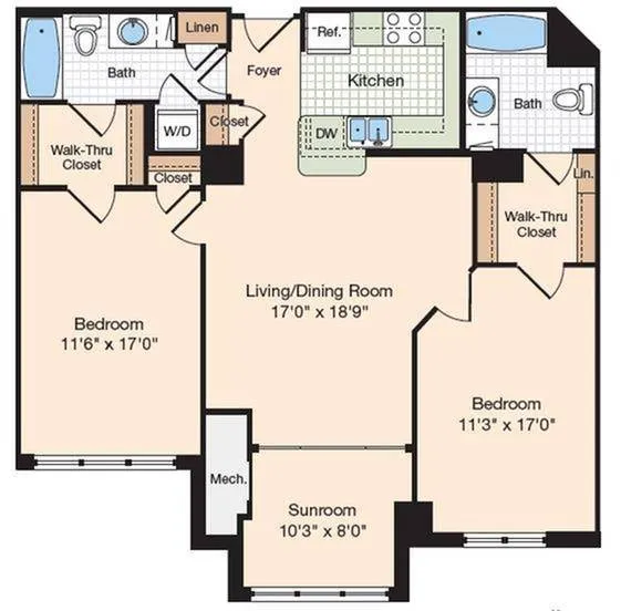 Floor Plan 11 | Old Town Alexandria Apartments | Meridian at Eisenhower Station