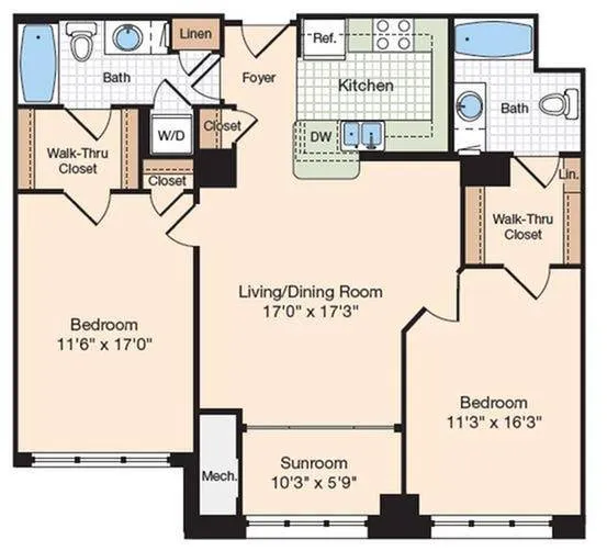Floor Plan 12 | Old Town Alexandria Apartments | Meridian at Eisenhower Station