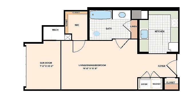 Floor Plan of Our Abbey Floor Plan | Meridian at Eisenhower Station | Luxury Alexandria, VA Apartments