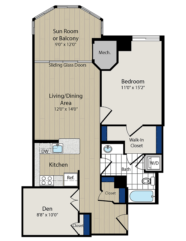 Floor Plan 6 | Luxury Apartments In Arlington VA | Meridian at Ballston Commons