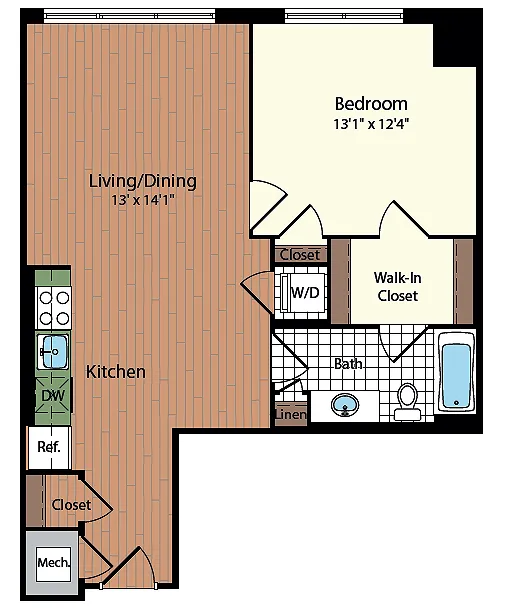 One Bedroom Floorplan