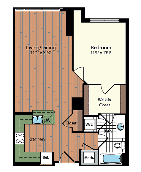 One Bedroom Floorplan