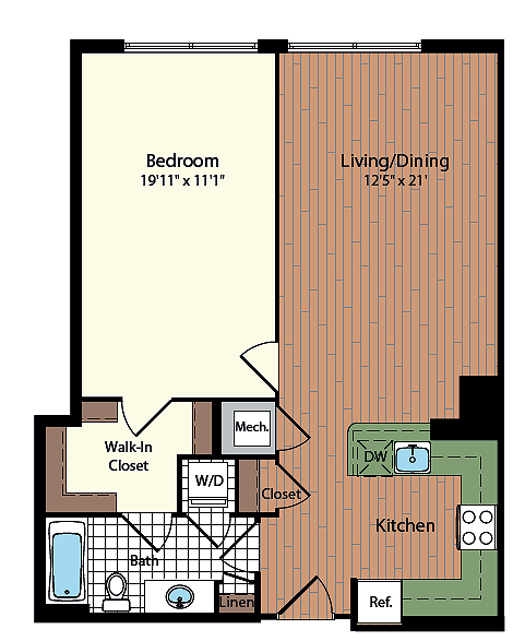 One Bedroom Floorplan