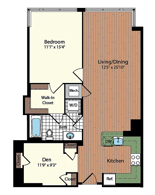One Bedroom Floorplan