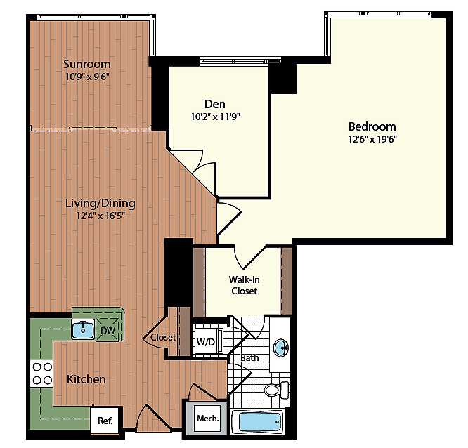 One Bedroom Floorplan