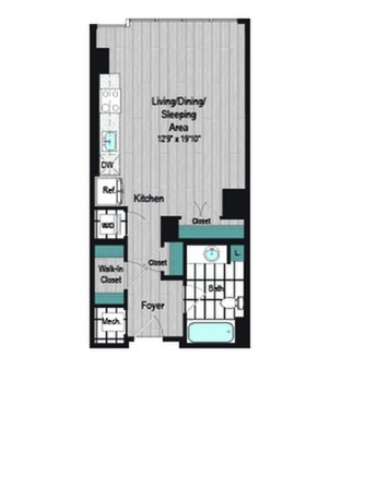 Image of M2 S-3 Floor Plan | Meridian on First | Navy Yard Apartments | Washington DC Apartments