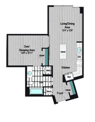 Image of M2 SD-1b Floor Plan | Meridian on First | Navy Yard Apartments | Washington DC Apartments