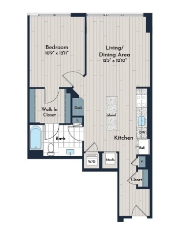 1B-4d Floor Plan | Meridian 2250 at Eisenhower Station | Luxury Alexandria VA Apartments