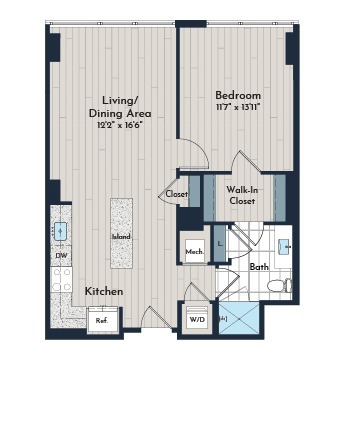 1B-6a Floor Plan | Meridian 2250 at Eisenhower Station | Luxury Alexandria VA Apartments