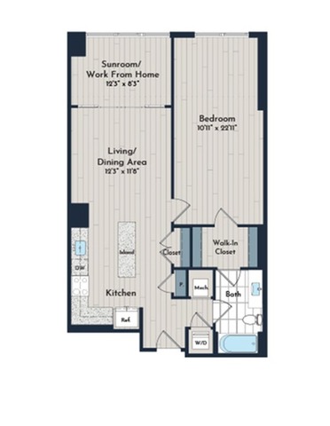 1BS-3a Floor Plan | Meridian 2250 at Eisenhower Station | Luxury Alexandria VA Apartments