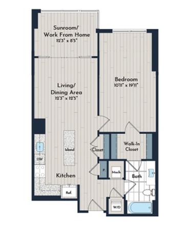 1BS-3b Floor Plan | Meridian 2250 at Eisenhower Station | Luxury Alexandria VA Apartments