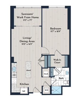 1BS-5f Floor Plan | Meridian 2250 at Eisenhower Station | Luxury Alexandria VA Apartments