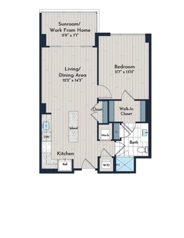 1BS-5g1 Floor Plan | Meridian 2250 at Eisenhower Station | Luxury Alexandria VA Apartments