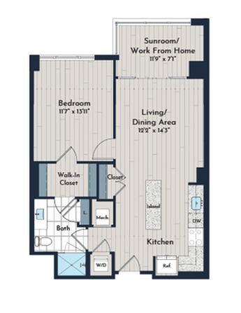 1BS-5gm Floor Plan | Meridian 2250