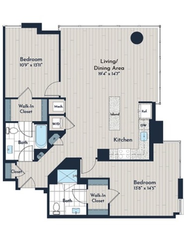 2B-1a Floor Plan | Meridian 2250 at Eisenhower Station | Luxury Alexandria VA Apartments