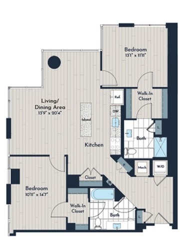 2B-2a3 Floor Plan | Meridian 2250 at Eisenhower Station | Luxury Alexandria VA Apartments