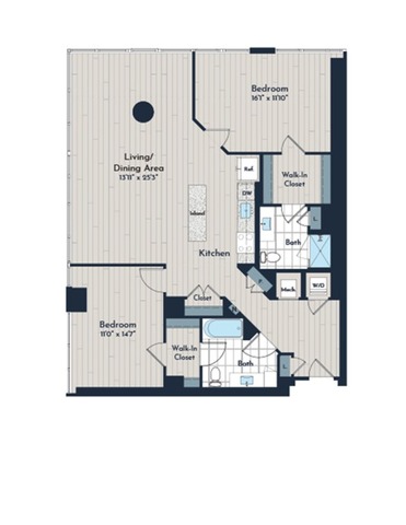 2B-2b2 Floor Plan | Meridian 2250 at Eisenhower Station | Luxury Alexandria VA Apartments