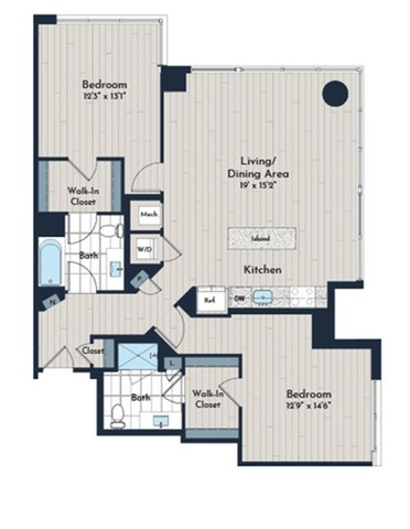 2B-3a Floor Plan | Meridian 2250 at Eisenhower Station | Luxury Alexandria VA Apartments