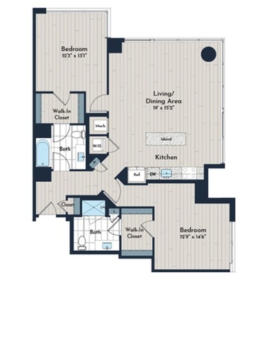 2B3a1 Floor Plan | Meridian 2250 at Eisenhower Station | Luxury Alexandria VA Apartments