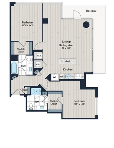 2B-3c Floor Plan | Meridian 2250 at Eisenhower Station | Luxury Alexandria VA Apartments