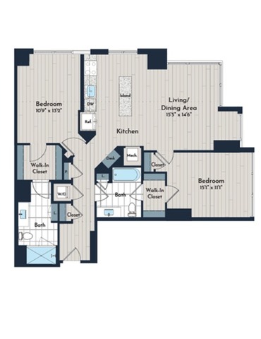 2B-4a Floor Plan | Meridian 2250 at Eisenhower Station | Luxury Alexandria VA Apartments