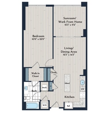1BS-4a Floor Plan | Meridian 2250 at Eisenhower Station | Luxury Alexandria VA Apartments