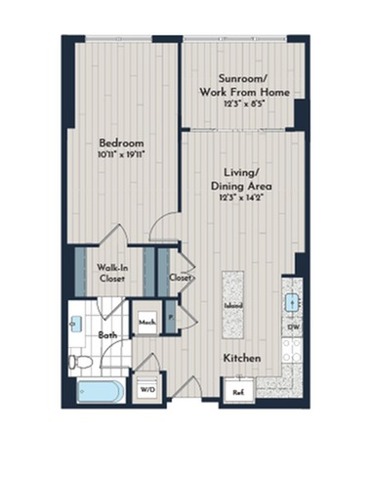 1BS-4c Floor Plan | Meridian 2250 at Eisenhower Station | Luxury Alexandria VA Apartments