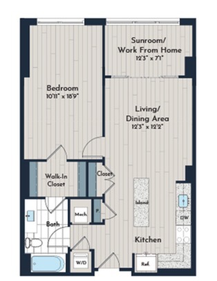 1BS-4e Floor Plan | Meridian 2250 at Eisenhower Station | Luxury Alexandria VA Apartments