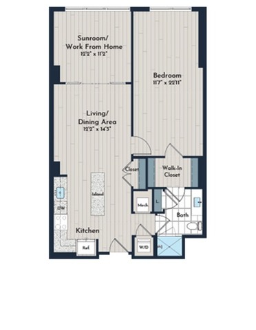 1BS-5a Floor Plan | Meridian 2250 at Eisenhower Station | Luxury Alexandria VA Apartments