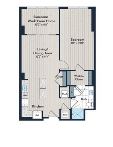 1BS-5d Floor Plan | Meridian 2250 at Eisenhower Station | Alexandria VA Apartments