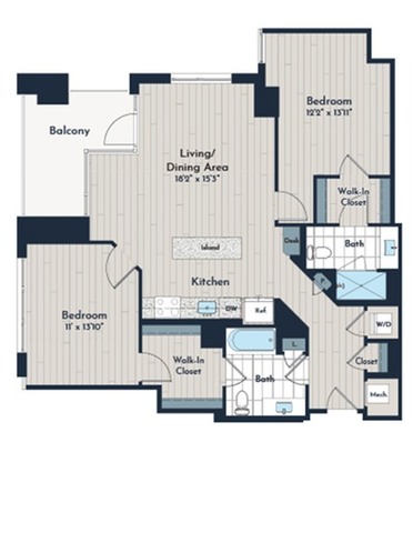 2B-5 Floor Plan | Meridian 2250 at Eisenhower Station | Luxury Alexandria VA Apartments
