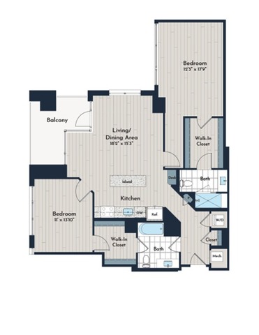 2B-5c Floor Plan | Meridian 2250 at Eisenhower Station | Luxury Alexandria VA Apartments