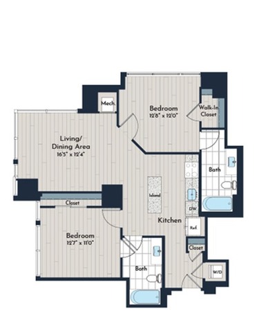 2B-6 Floor Plan | Meridian 2250 at Eisenhower Station | Luxury Alexandria VA Apartments