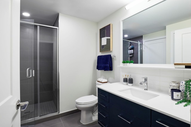 1BS-5dm Floor Plan Bathroom | Meridian 2250 at Eisenhower Station | Luxury Alexandria VA Apartments