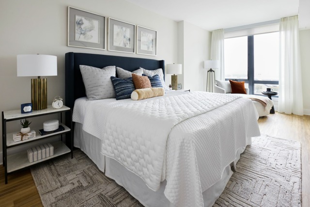 1BS- 5dm Floor Plan Bedroom | Meridian 2250 at Eisenhower Station | Luxury Alexandria VA Apartments