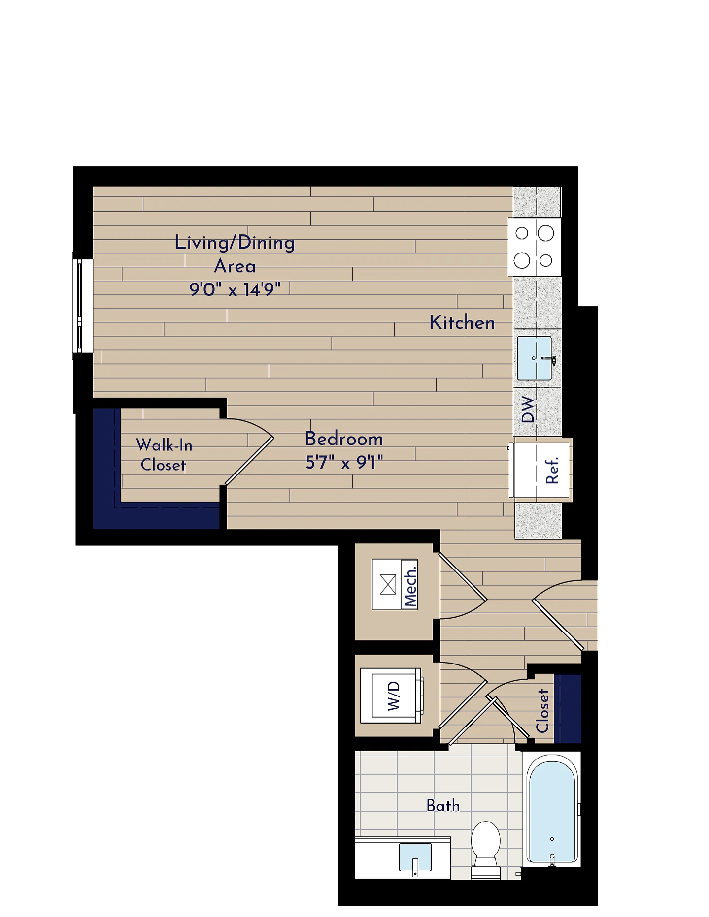 A ST-D Floor Plan | Indigo at McLean Station | Affordable Tysons Corner Apartments | Affordable McLean VA Apartments