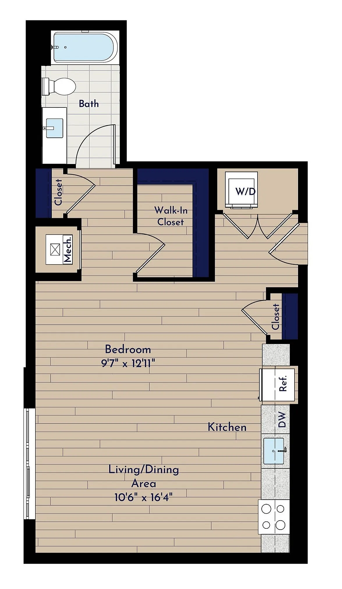 A ST-E Studio Floor Plan | Indigo at McLean Station | Affordable Tysons Corner Apartments | Affordable McLean Apartments