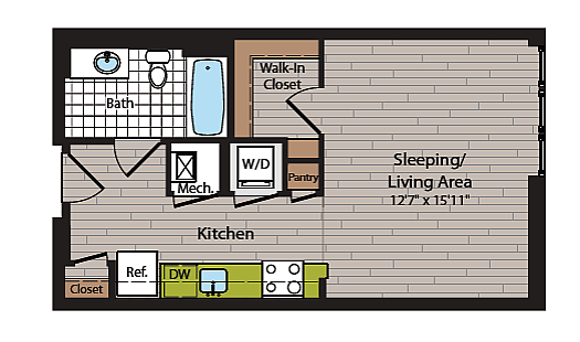 Earhart Floor Plan | 360 H Street | H Street Apartments | Washington DC Apartments