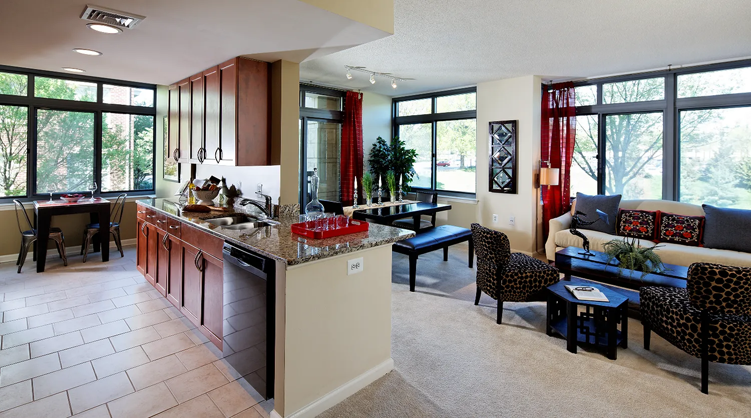 Spacious living spaces