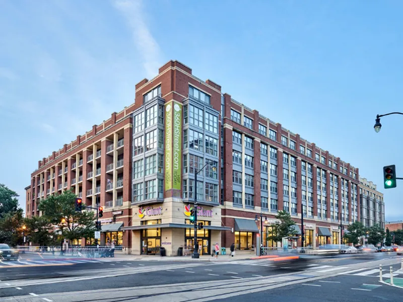 Image of 360 H Exterior Including Giant Grocery Store | 360 H Street | H Street Apartments | Washington DC Apartments