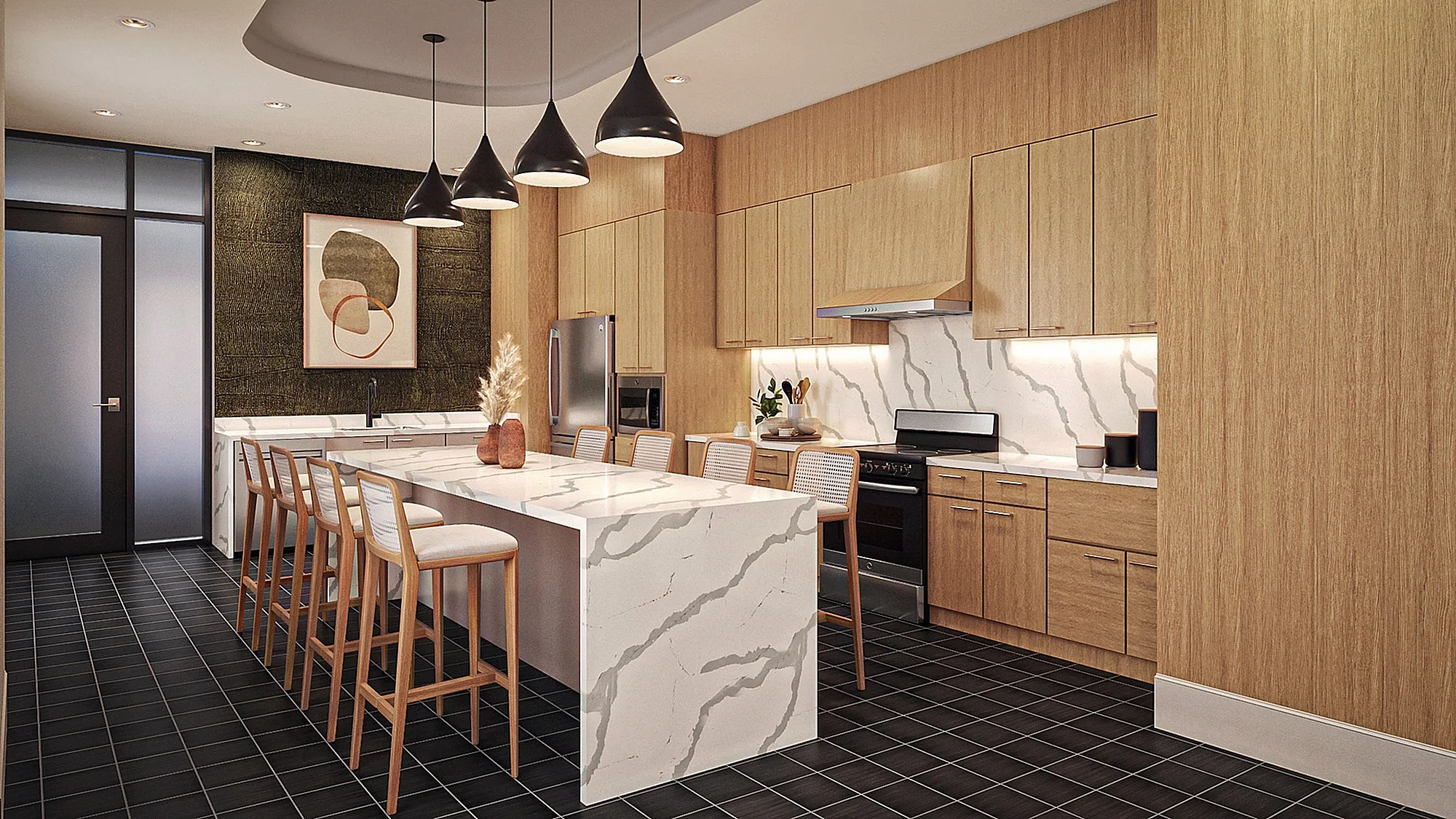 Image of the Demonstration Kitchen | Indigo at McLean Station |  Affordable Tysons Corner Apartments | Affordable McLean Apartments
