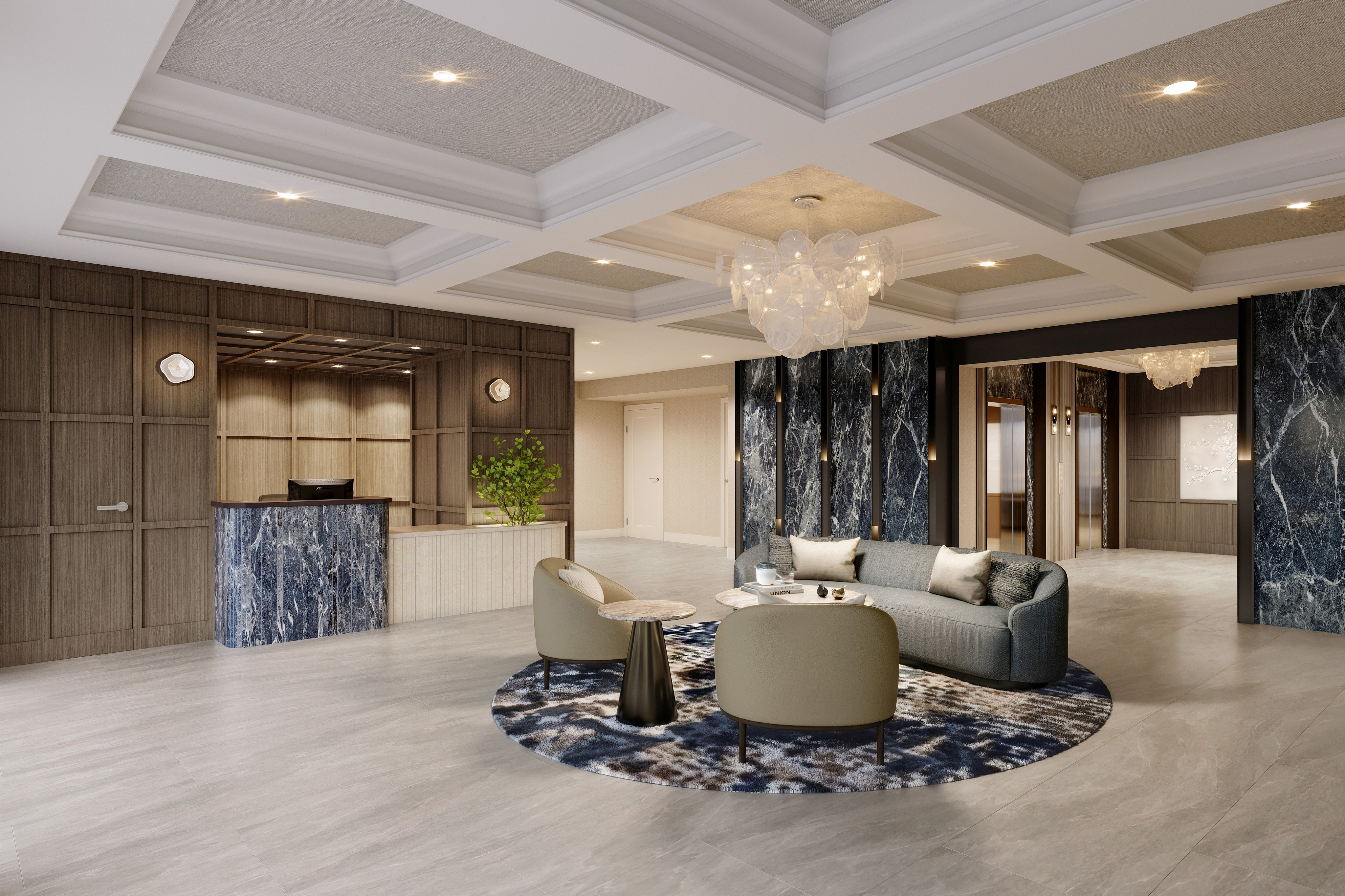 Rendering of Renovated Lobby Coming Soon | Meridian at Grosvenor Station | Apartments North Bethesda