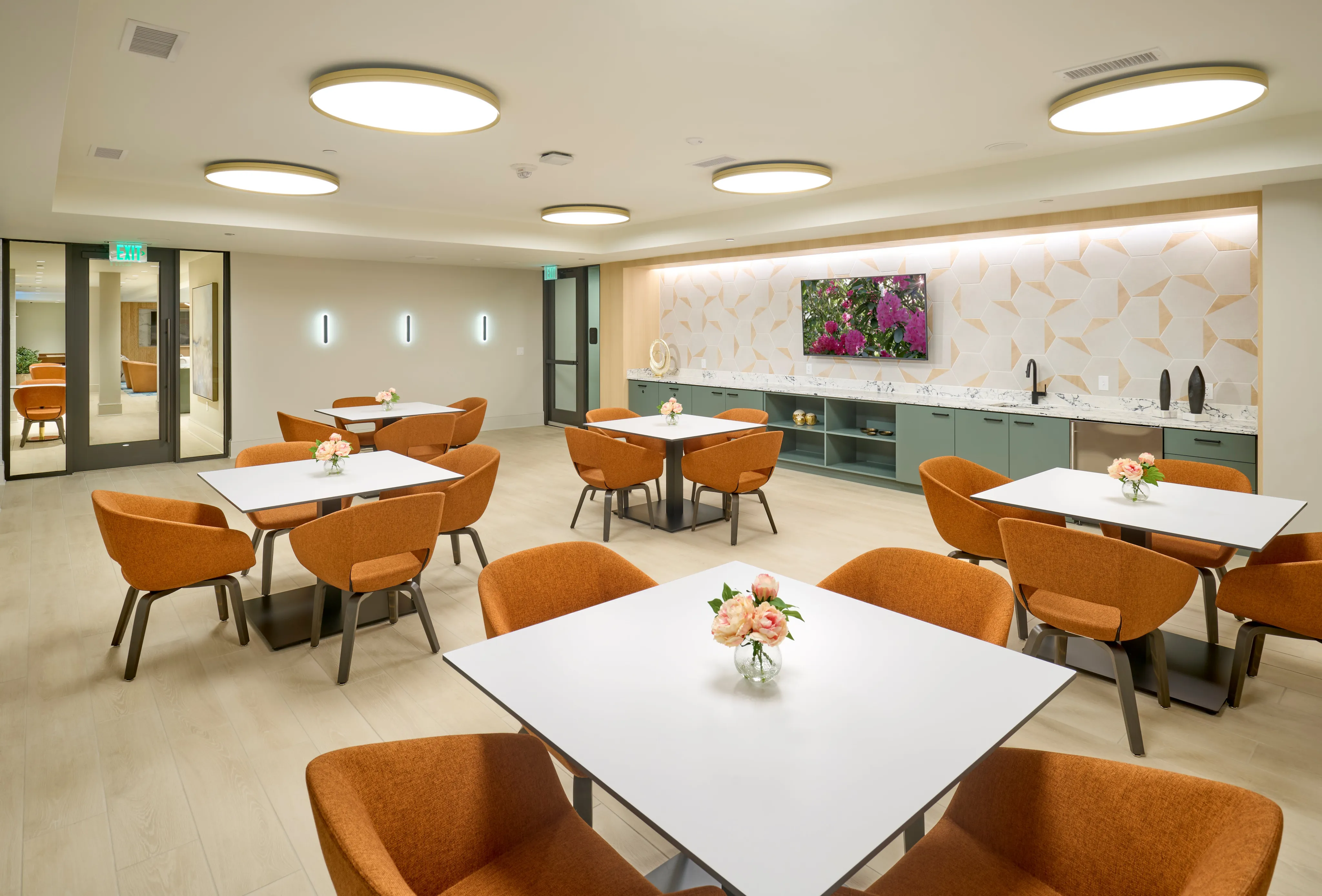 Indigo at McLean Station Phase I Multi-Purpose Party Room With Seating Areas, TV & More | Affordable Tysons Corner Apartments | Affordable McLean VA Apartments | Affordable Fairfax VA Apartments