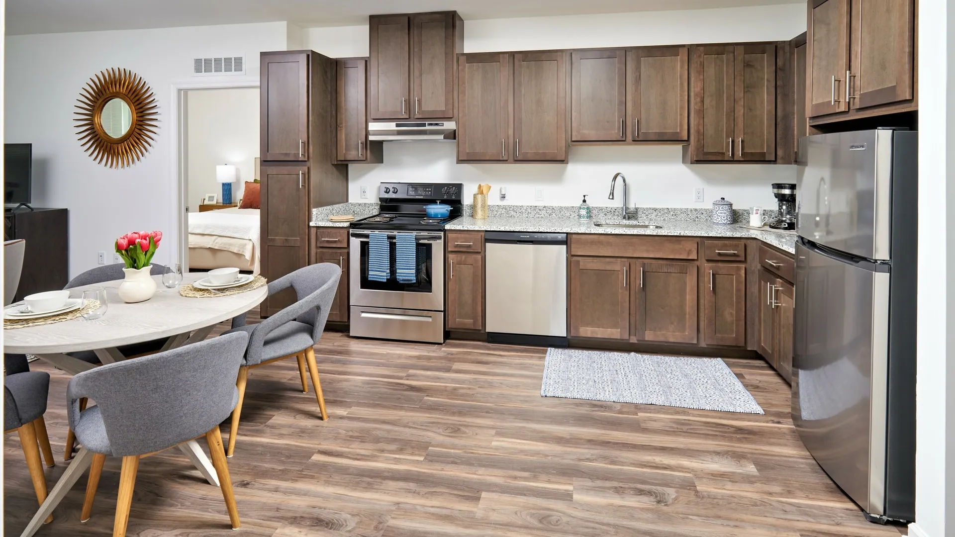 Image of a Kitchen and Dining Area  | Ovation at Arrowbrook | Affordable Apartments Herndon VA | Affordable Apartments Fairfax VA |