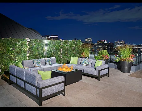 Newly Renovated Rooftop Sun Deck | Firepit | Meridian at Courthouse Commons | Arlington Apartments