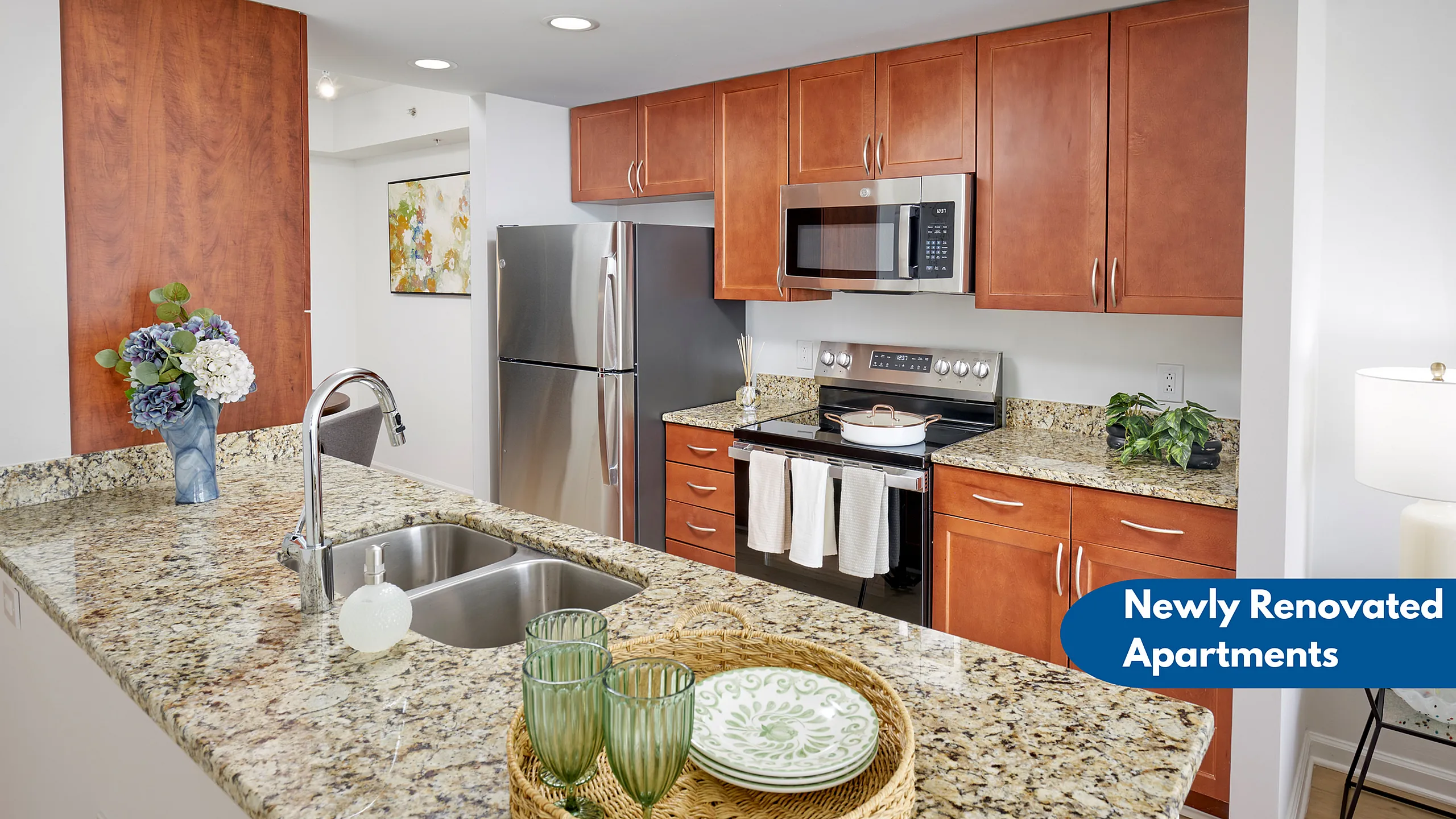 Meridian at Grosvenor Station Newly Renovated Kitchen With Newly Renovated Apartments | Apartments North Bethesda MD | Apartments Rockville MD