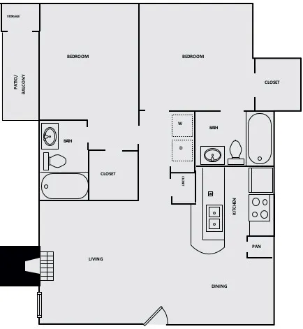 Two Bedroom Two Bathroom
