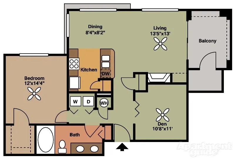 1 Bed + Study / 1 Bath