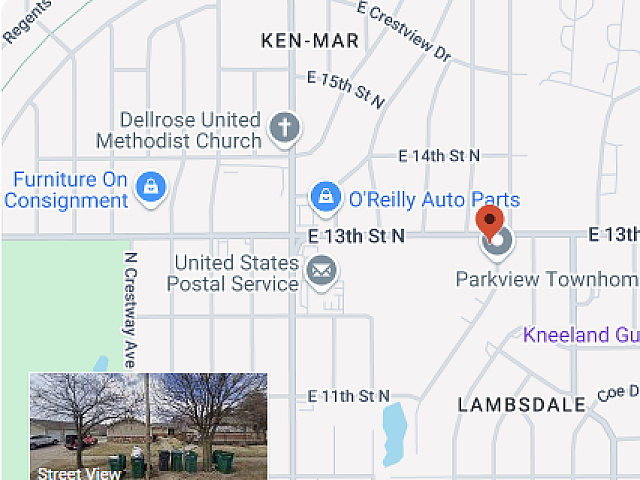 map view of Parkview Townhomes